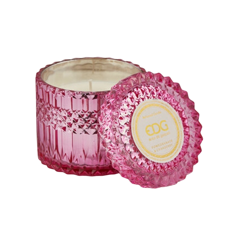 Svíčky vonné ve skle a jiném - EDG Svíčka vonná ve skle s víčkem Pomegranate & Cranb. 10,5cm