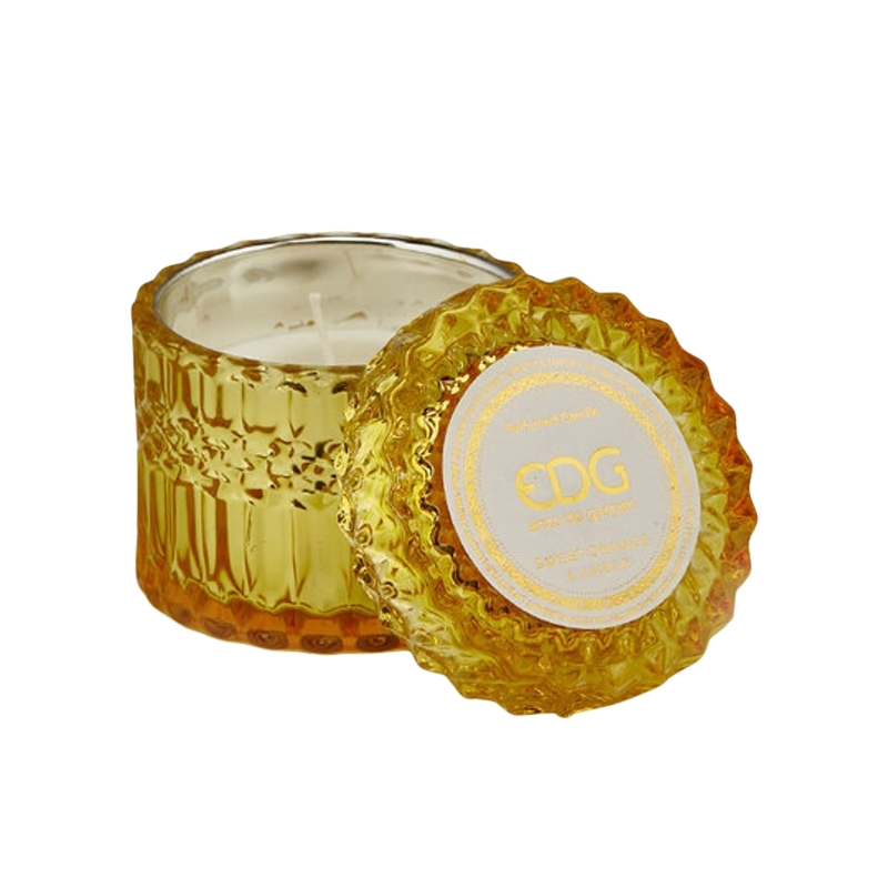 Svíčky vonné ve skle a jiném - EDG Svíčka vonná ve skle s víčkem Sweet Orange & Amber 9cm