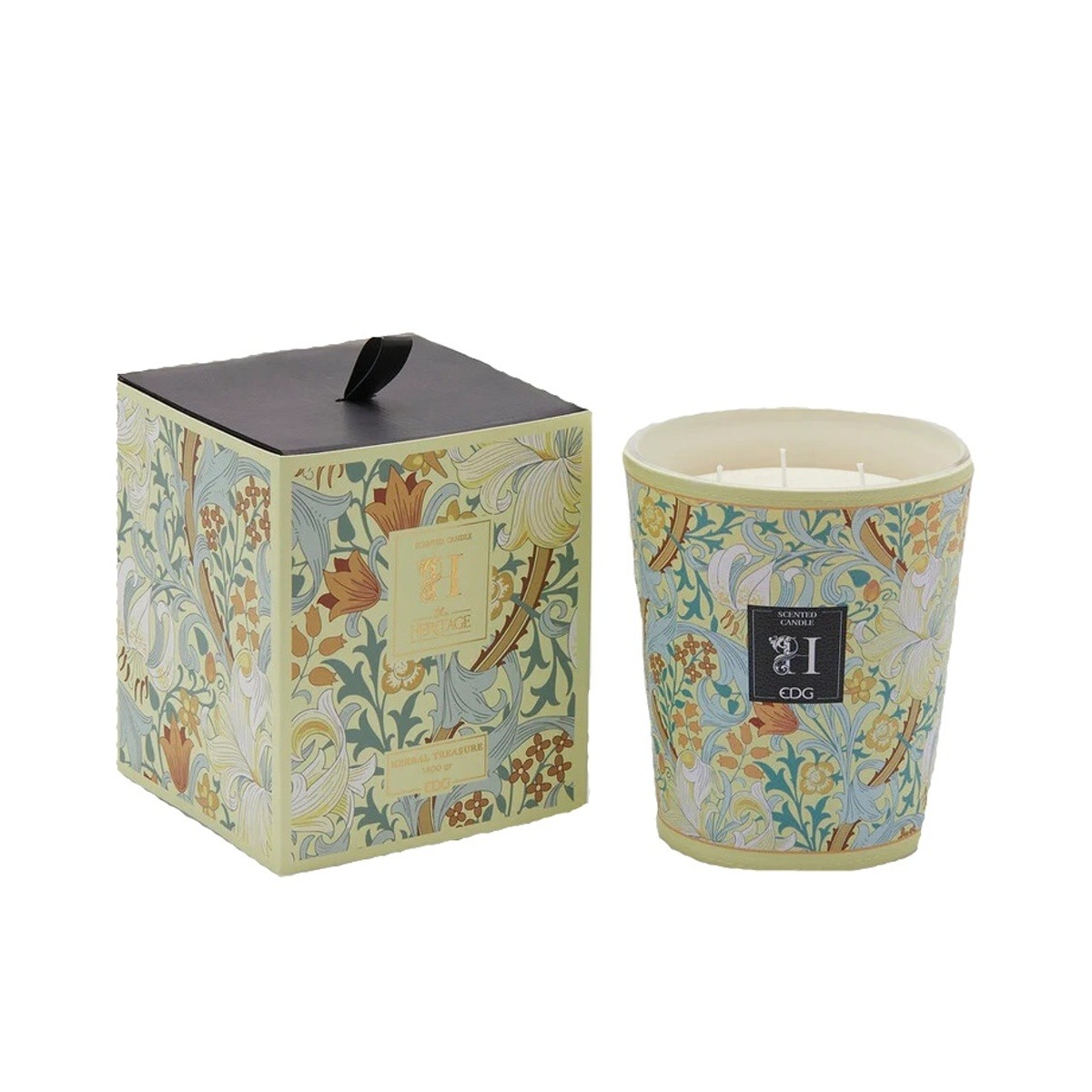 Svíčky vonné ve skle a jiném - EDG Svíčka vonná ve skle se 3 knoty HERITAGE Herbal Treasur 1400g