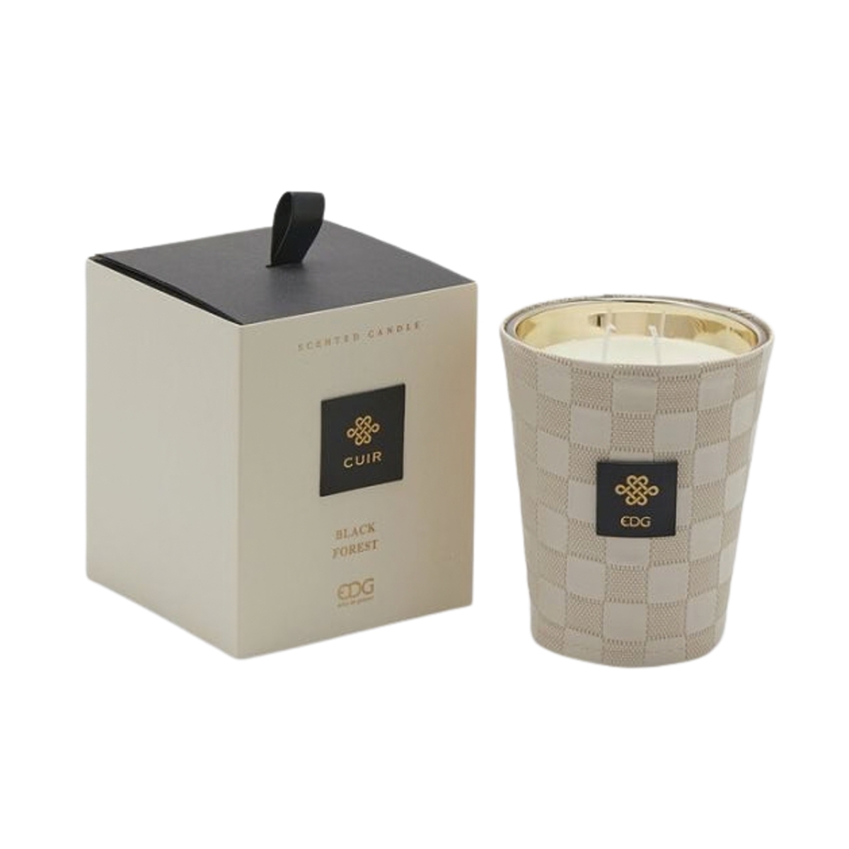 Svíčky vonné ve skle a jiném - EDG vonná svíčka CUIR Black Forest 12cm