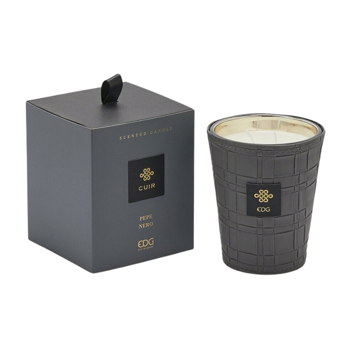 Svíčky vonné ve skle a jiném - EDG vonná svíčka CUIR Black Pepper 12cm