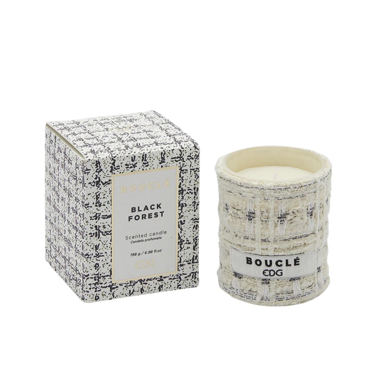 Svíčky vonné ve skle a jiném - EDG vonná svíčka ve skle BOUCLÉ Black Forest 9,5cm
