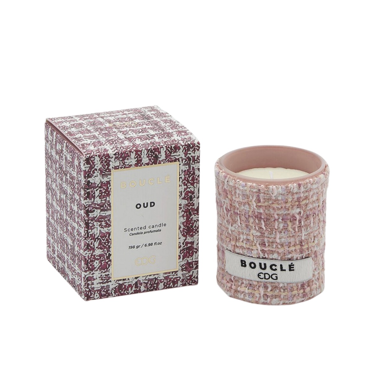Svíčky vonné ve skle a jiném - EDG vonná svíčka ve skle BOUCLÉ Oud 9,5cm