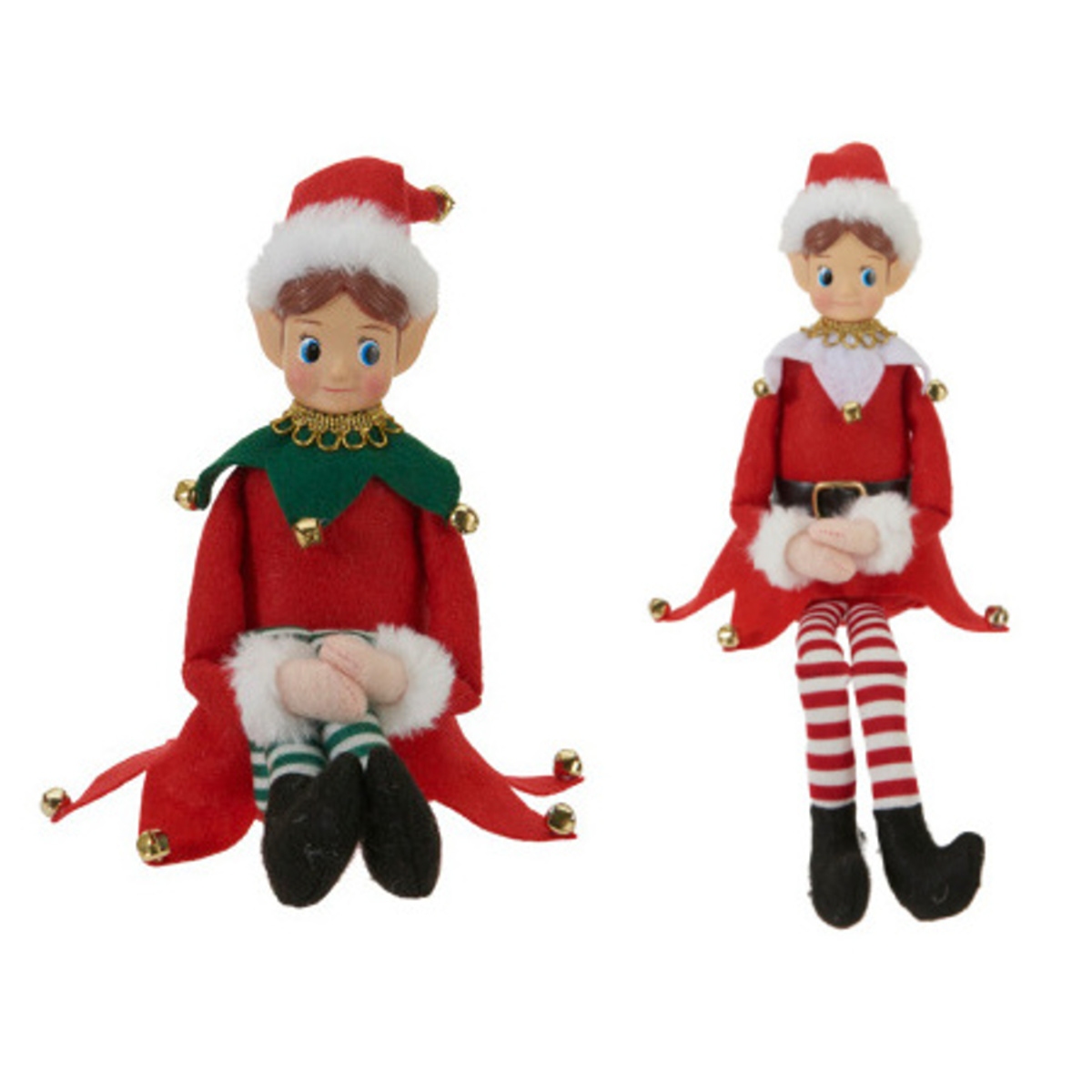 Vánoční figurky - Elf sedící látkový mix 25cm