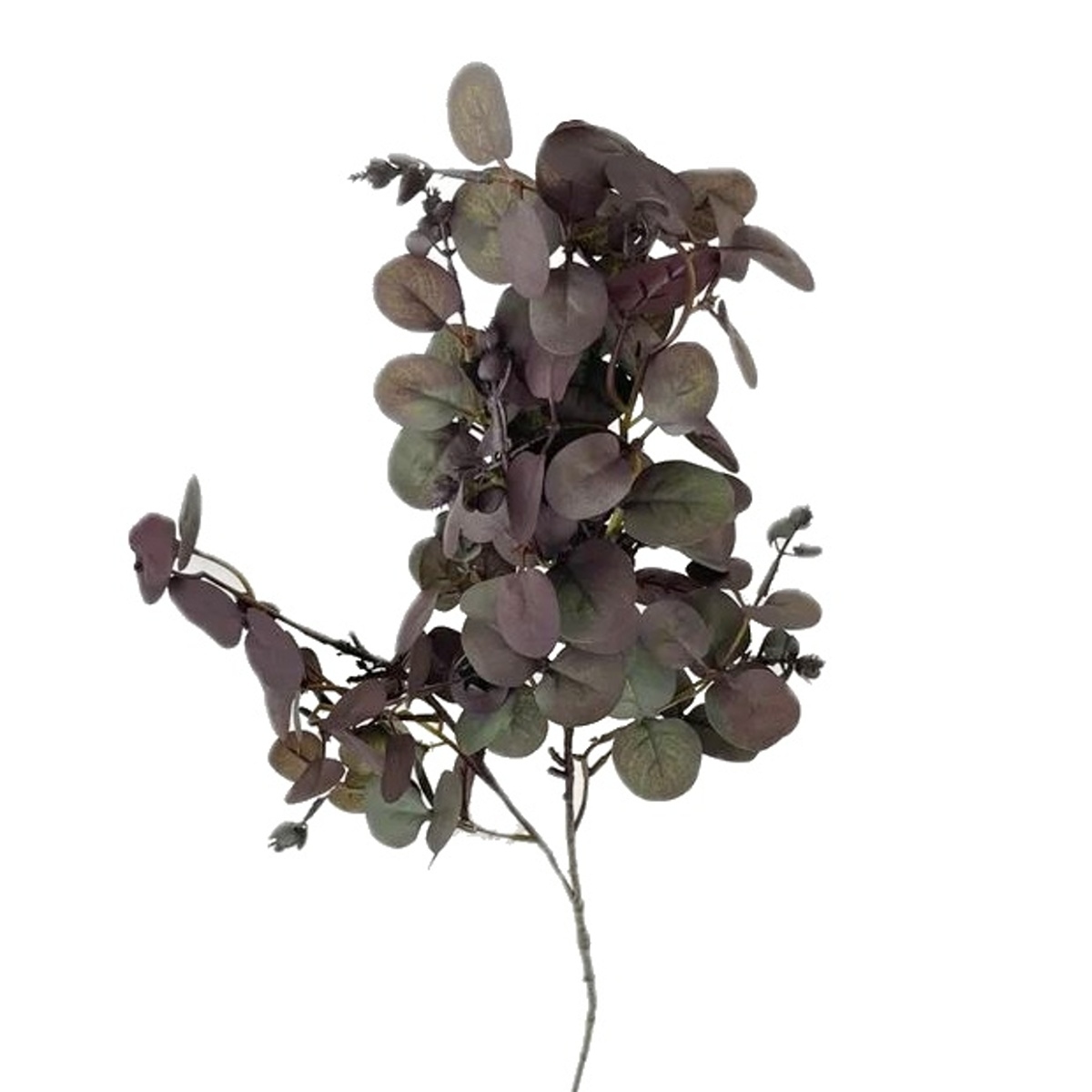Celoroční umělé květiny - Eucalyptus větev umělý vínový 70cm