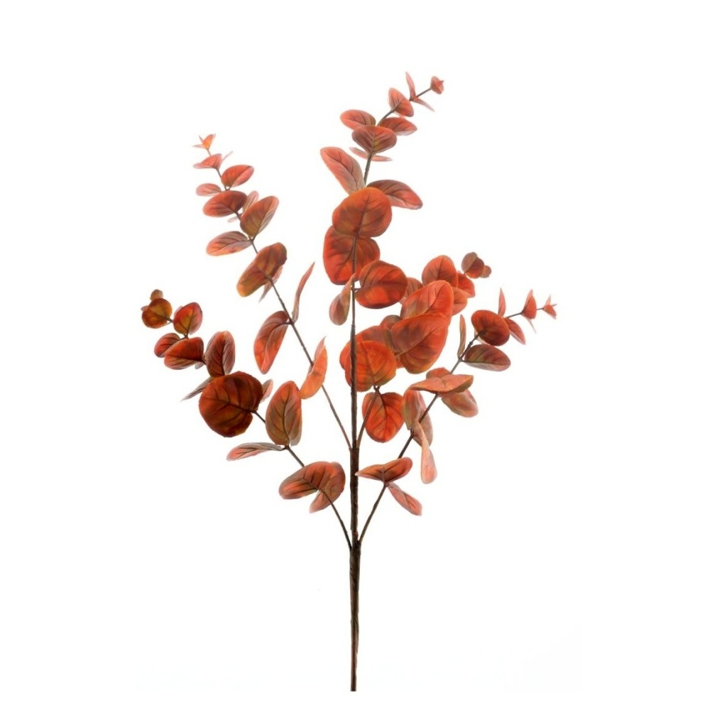 Celoroční umělé květiny - Eukalyptus větev MONICA umělá oranžová 63cm