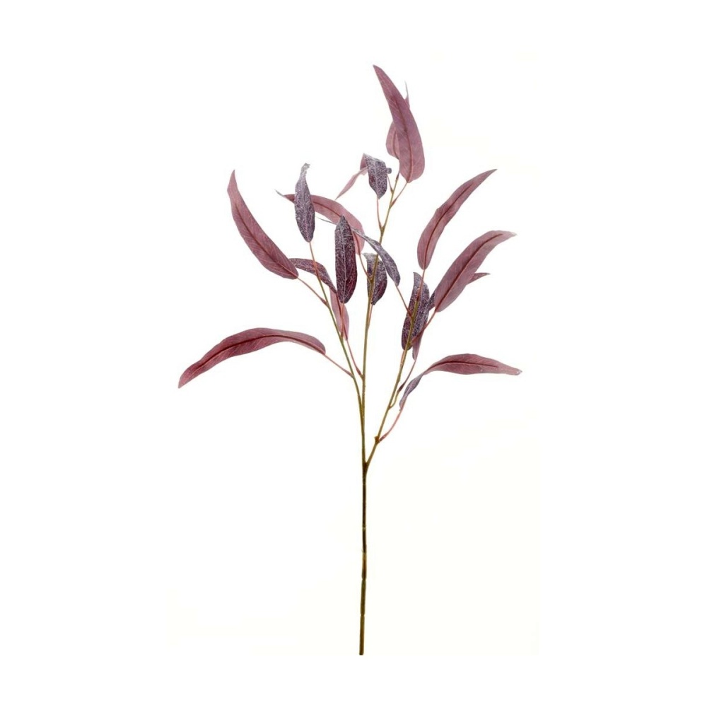 Celoroční umělé květiny - Eukalyptus větev umělá červená 74cm