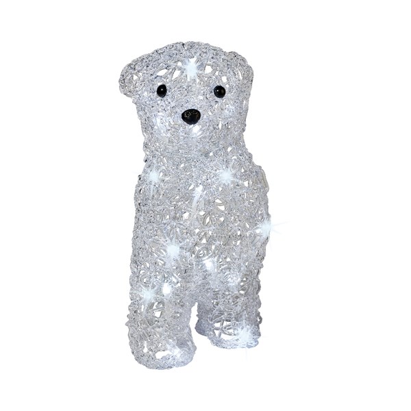 Figurka vánoční svítící 20LED st.b.akryl .bat. mix 24cm-0