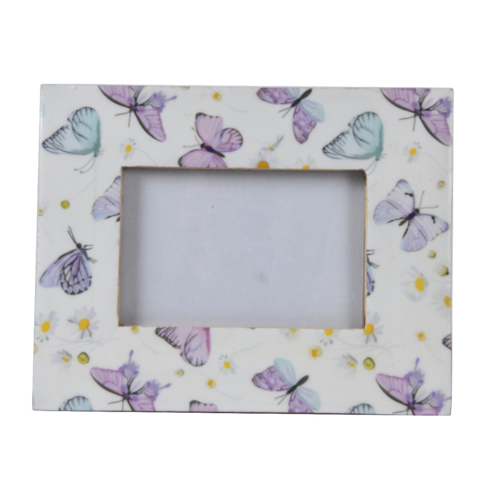 Fotorámečky a obrazy - Fotorámeček dřevěný s motýlky na 1 foto 24cm