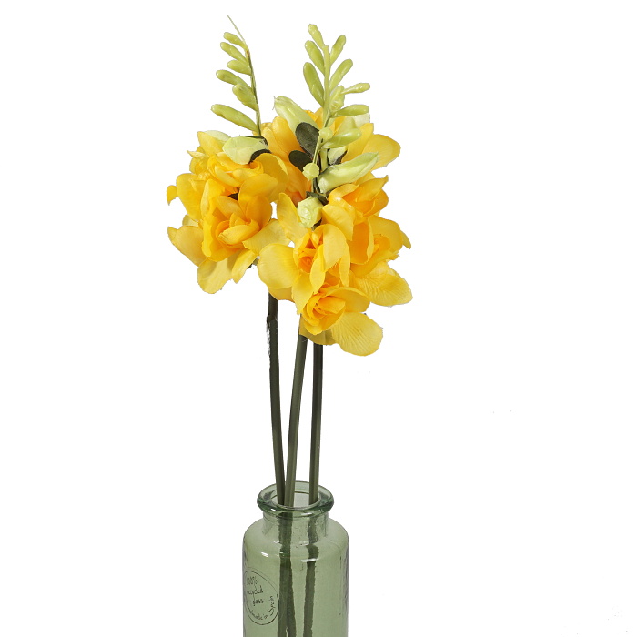 Jarní umělé květiny - Frésie řezaná umělá 50cm žlutá