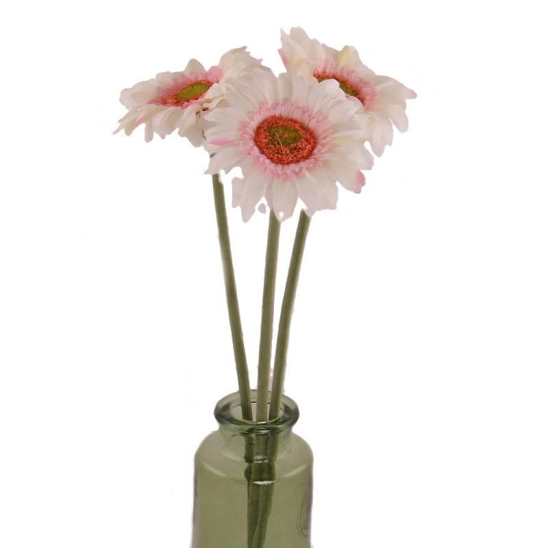 Celoroční umělé květiny - Gerbera DAISY řezaná umělá 48cm bílo-růžová