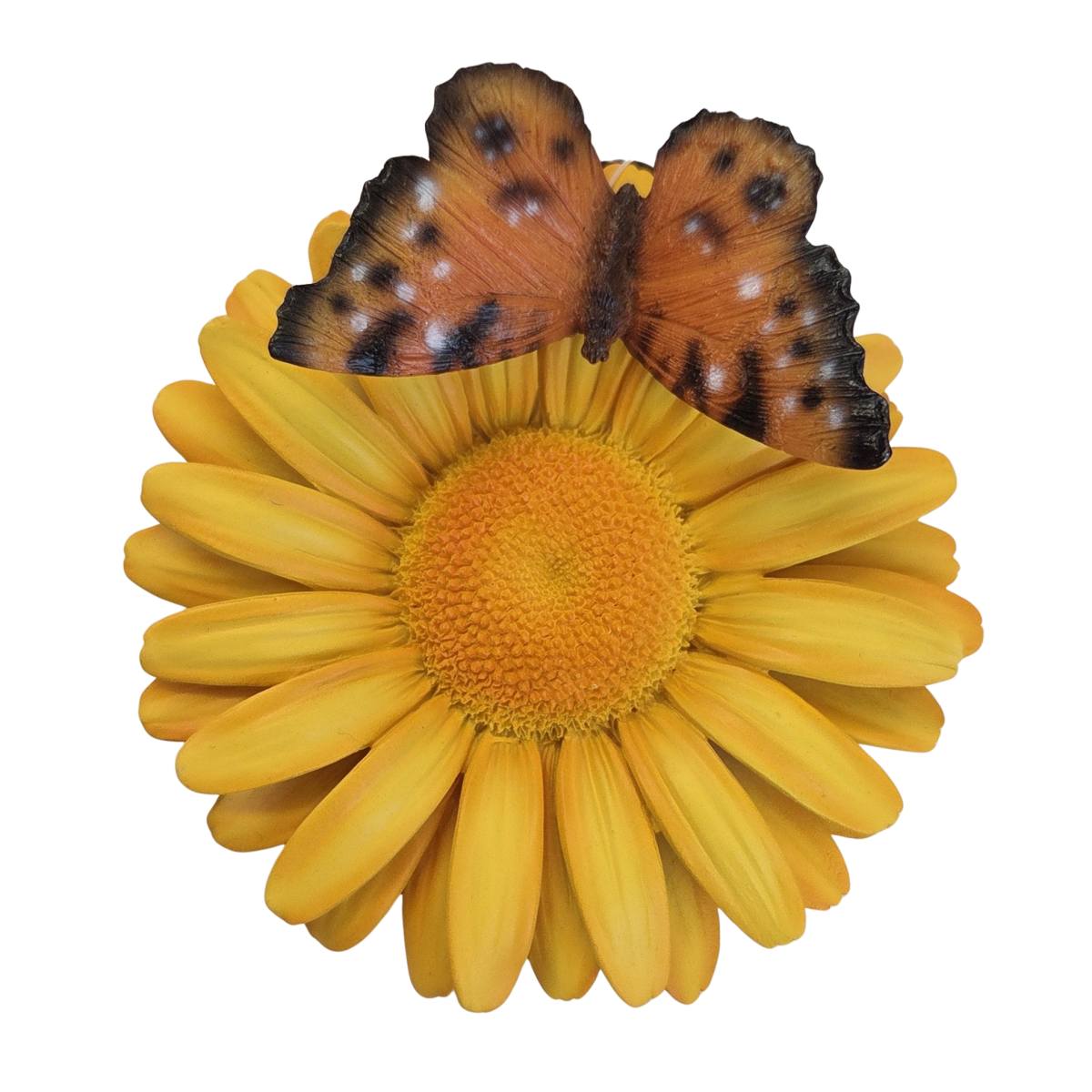 Dekorační figurky zvířat - Gerbera s motýlem polyresinová závěsná 11cm