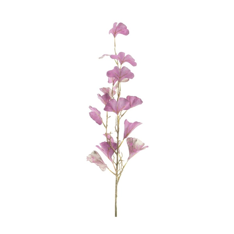 Vánoční umělé květiny - Ginkgo RUKA větev umělá růžovo-zlatá 83cm