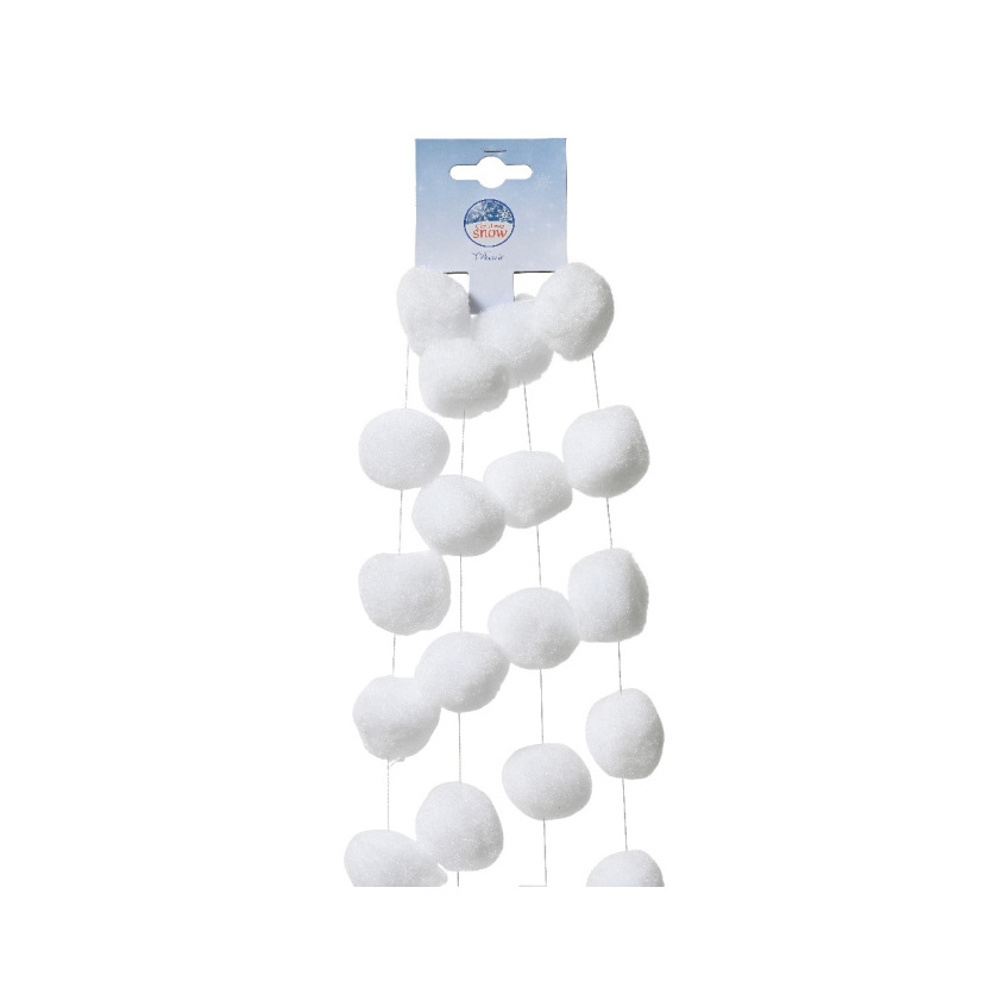 plastové řetězy - Girlanda pěnové kuličky bílá 180cm