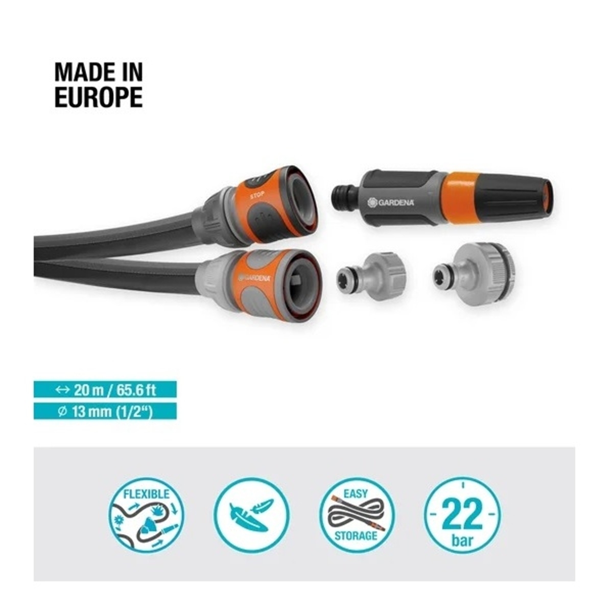 Hadice textilní Liano™ Life 1/2" 20m + postřikovač-0