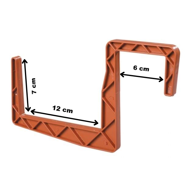 Háky na truhlíky 12cm hranaté hnědé 2ks-0