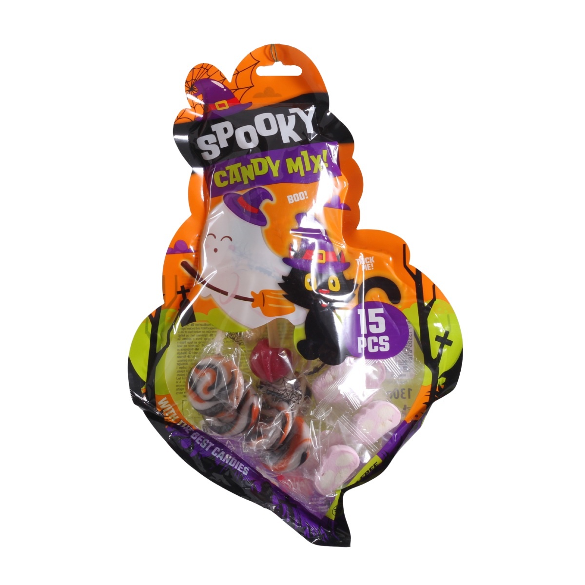 Sladké pochoutky - Halloween bonbóny, lízátka a marshmallow mix 15ks