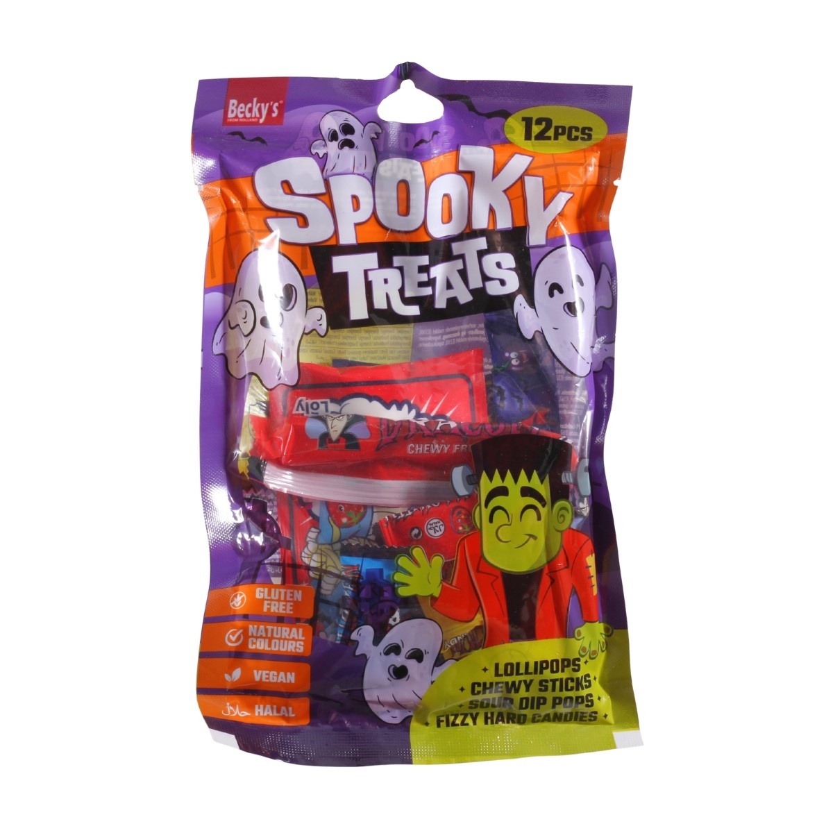 Sladké pochoutky - Halloween bonbóny, lízátka mix 12ks