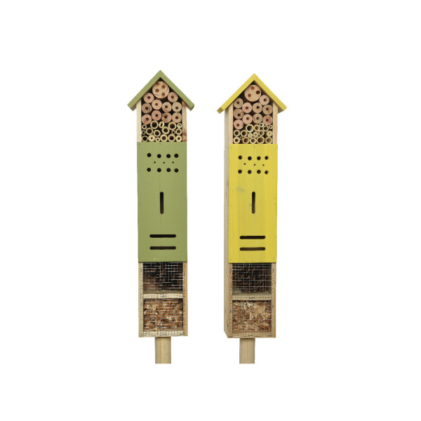 Krmítka, budky, domečky - Hmyzí hotel zápich dřevo mix 118cm