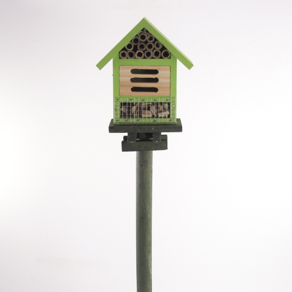 Krmítka, budky, domečky - Hmyzí hotel zápich dřevo zelená 65cm