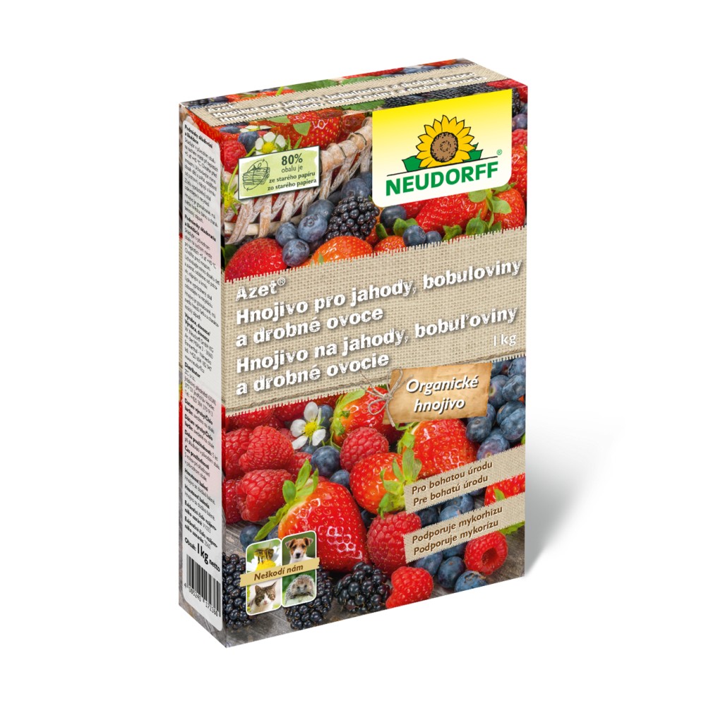 Granulovaná hnojiva - Hnojivo Azet NEUDORFF pro jahody, bobuloviny a drobné ovoce 1kg