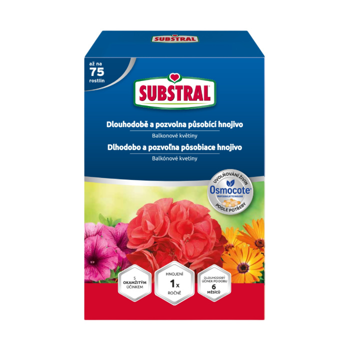 Hnojiva - Hnojivo SUBSTRAL Osmocote balkónové květiny 750g