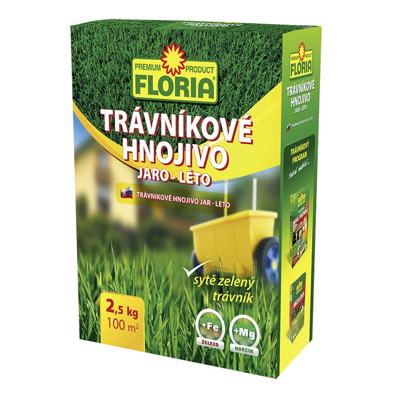Hnojiva - Hnojivo trávníkové jaro-léto FLORIA 2,5kg