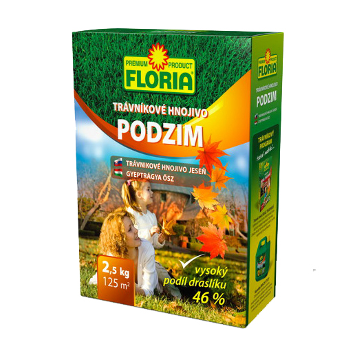 Hnojiva - Hnojivo trávníkové podzimní FLORIA 2,5 kg
