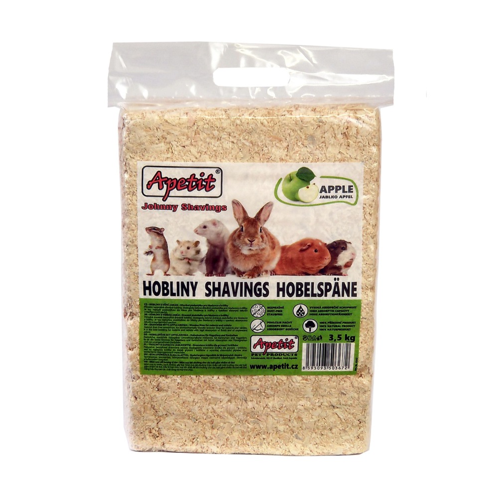 Hračky a doplňky - Hoblinová podestýlka APETIT JOHNNY SHAVINGS s vůní jablka 3,5kg