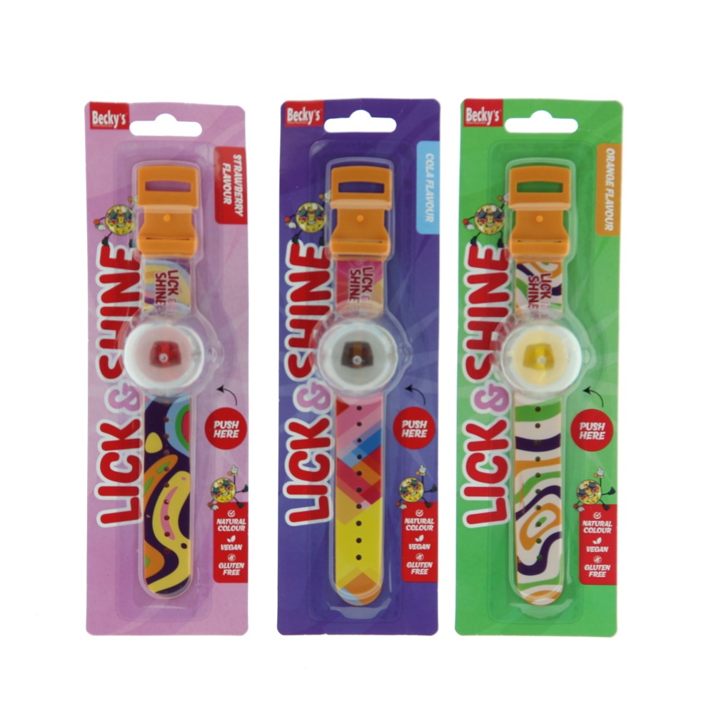 Sladké pochoutky - Hodinky lízátko Lick & Shine mix 15g