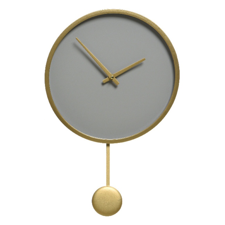 Hodiny a budíky - Hodiny kovové kulaté s kyvadlem 40cm mix barev