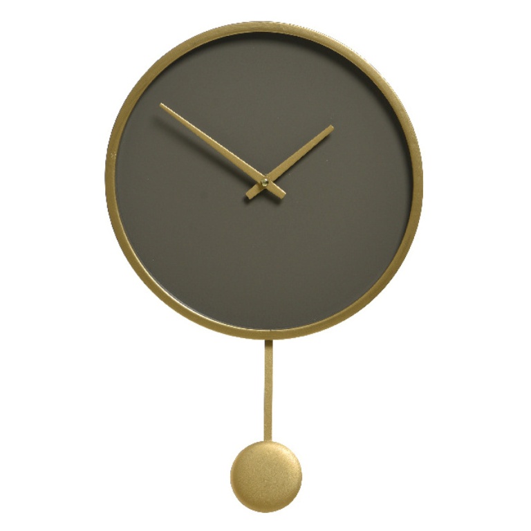 Hodiny kovové kulaté s kyvadlem 40cm mix barev-4