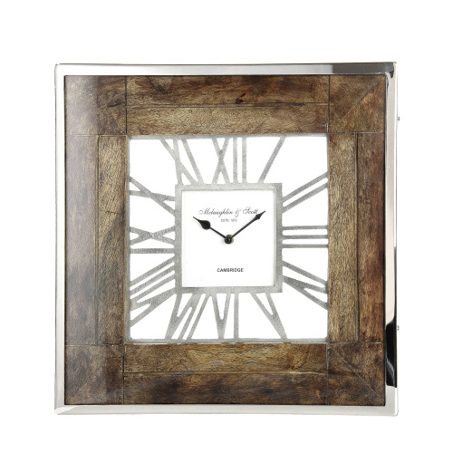 Hodiny a budíky - Hodiny nástěnné dřevo a kov  60cm