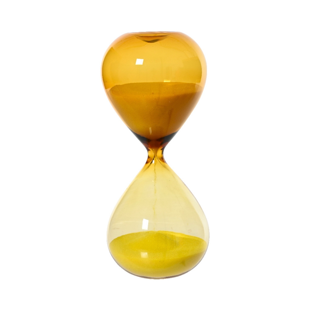 Hodiny a budíky - Hodiny přesýpací skleněné okrové 17cm