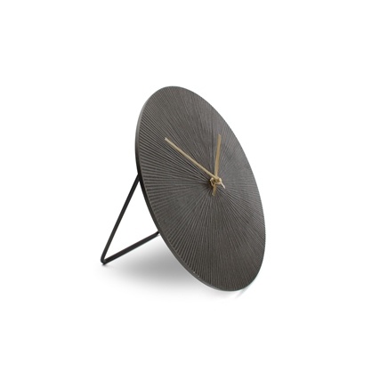 Hodiny a budíky - Hodiny stolní  kulaté ZONE kov S&P černá 20cm