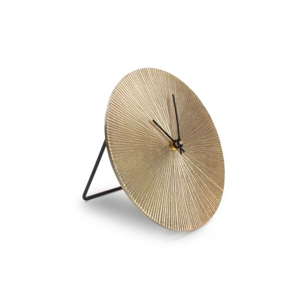 Hodiny a budíky - Hodiny stolní kulaté ZONE kov S&P měděná 20cm