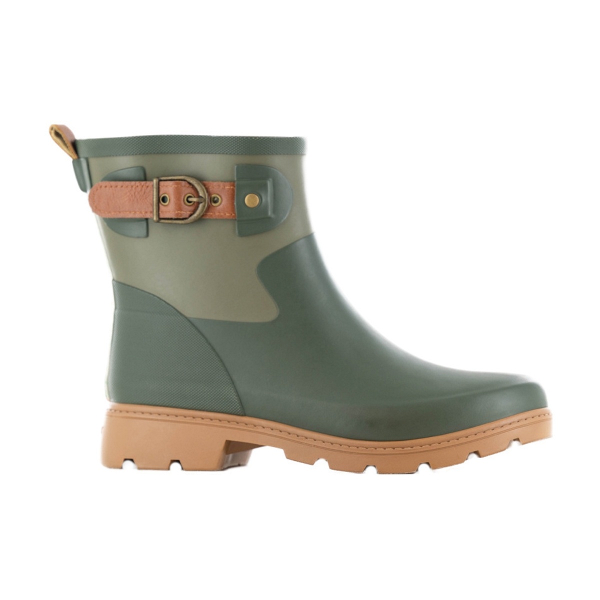 Dámské holinky - Holinky dámské nízké s přezkou MELODY zelené vel.38