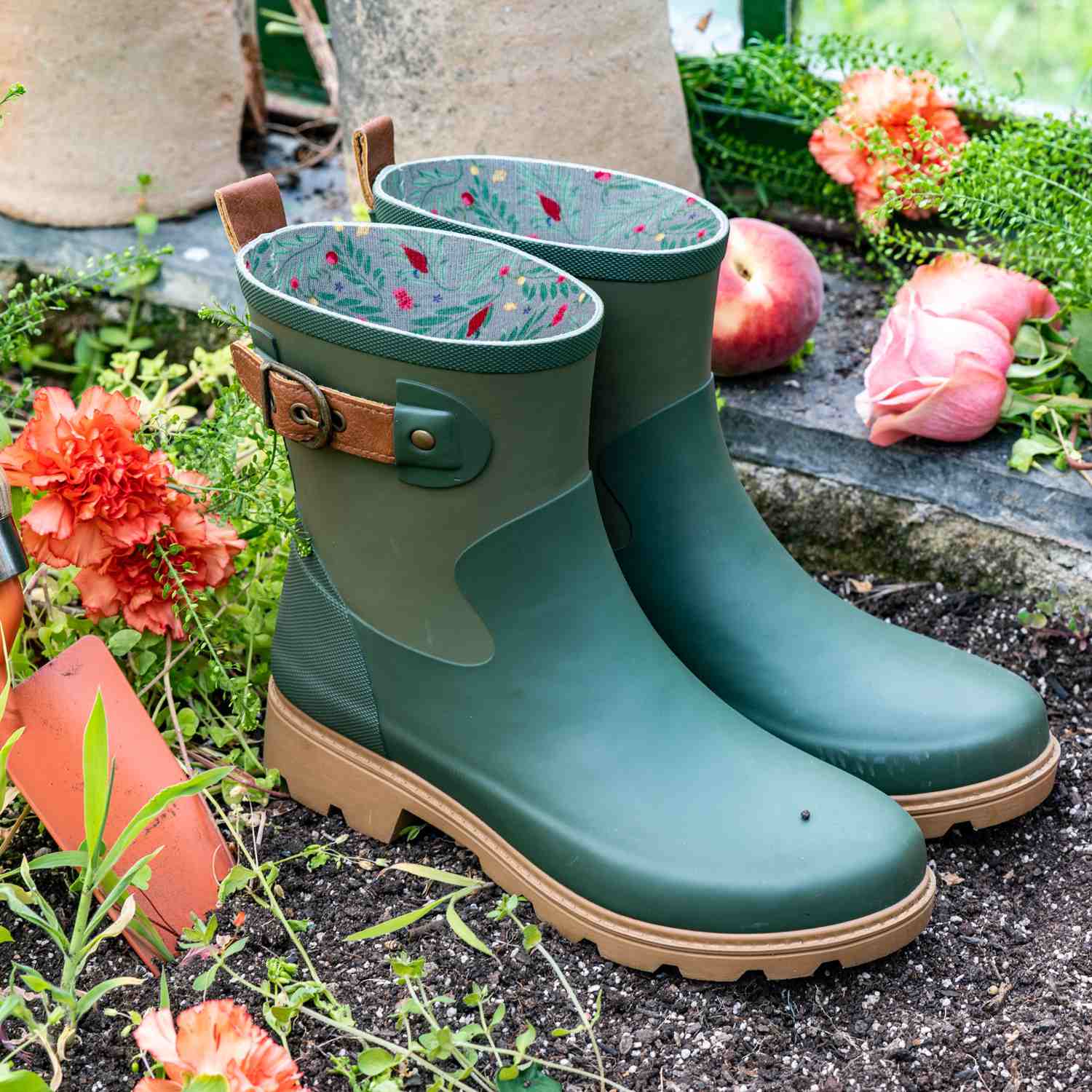 Holinky dámské nízké s přezkou MELODY zelené vel.39-0