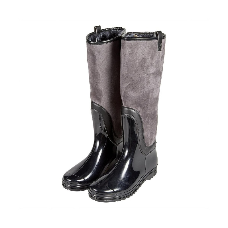 Dámské holinky - Holínky dámské s kožešinou černé vel.37