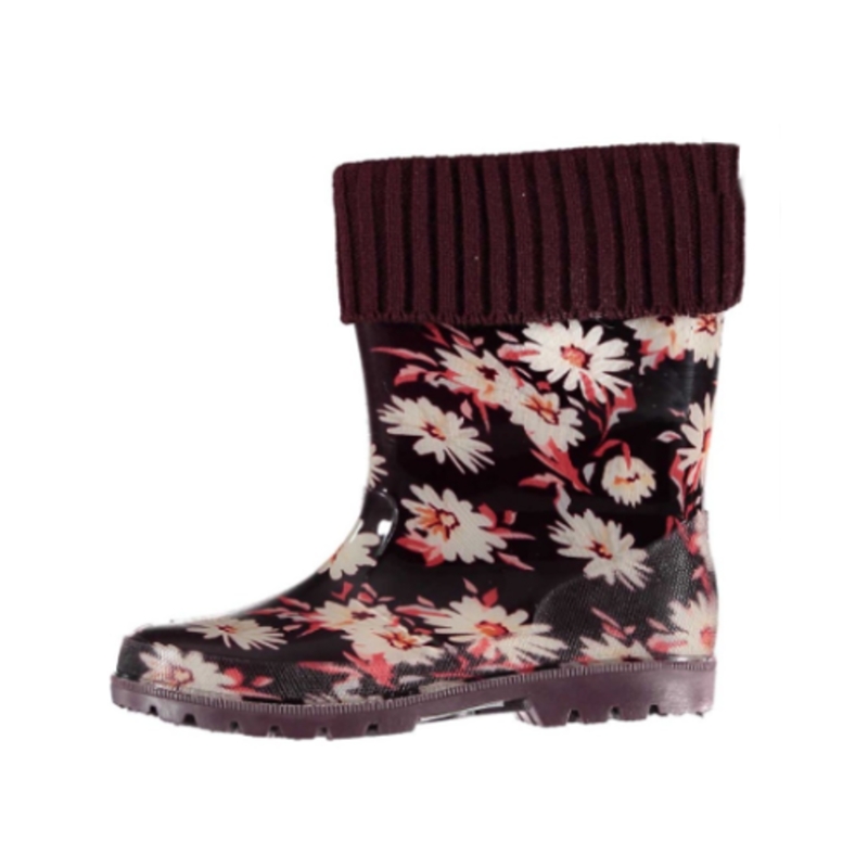 Holinky a zahradní obuv - Holínky dámské s vložkou KVĚTY vel.37