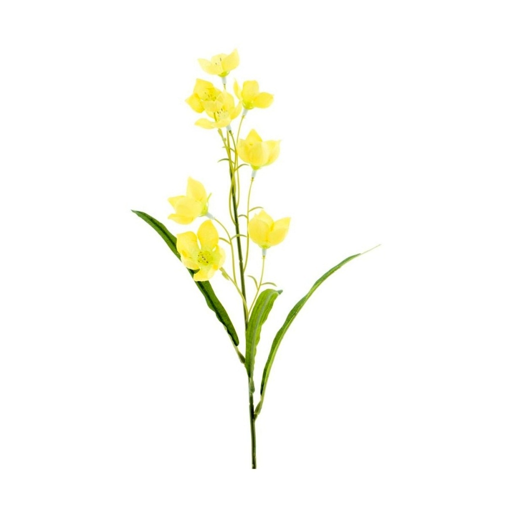 Letní umělé květiny - Hořec řezaný umělý žlutý 52cm