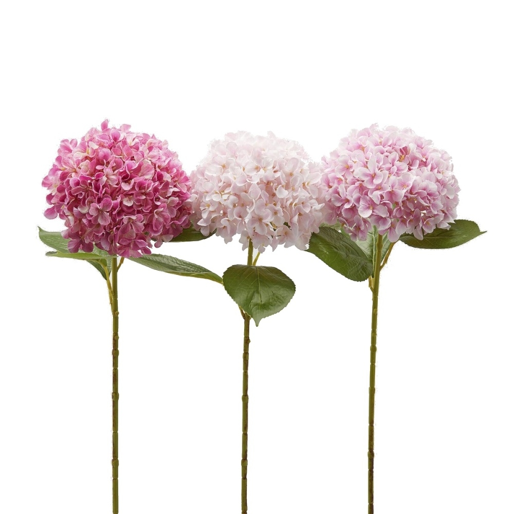 Letní umělé květiny - Hortenzie řezaná umělá růžová mix 65cm
