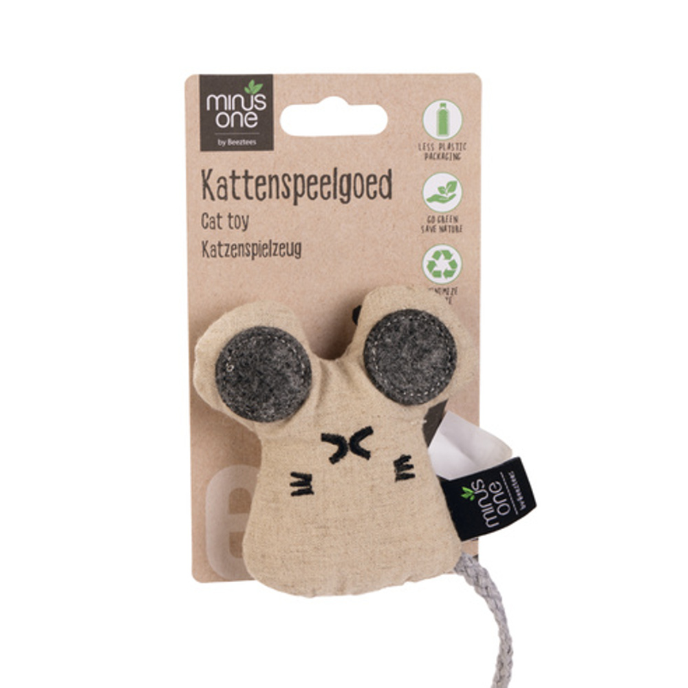 Hračka myš Coda MINUS ONE filcová krémová 9,5cm-0