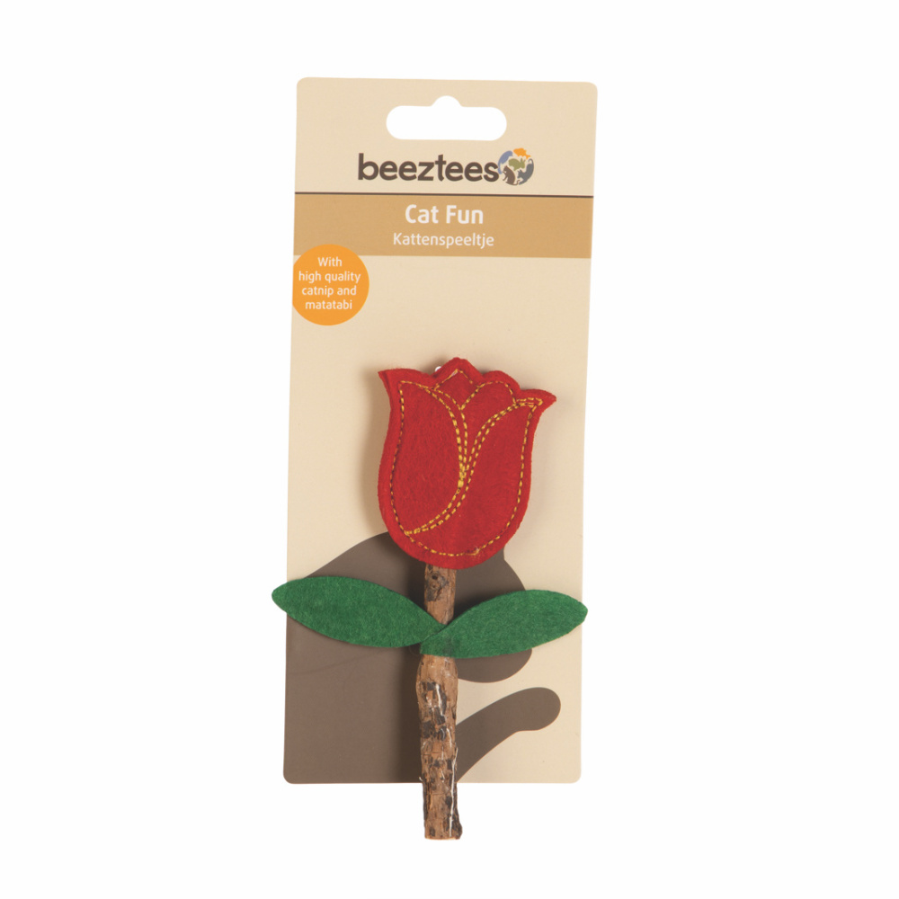 Hračka růže matabi + catnip červeno-zelená 12cm-0