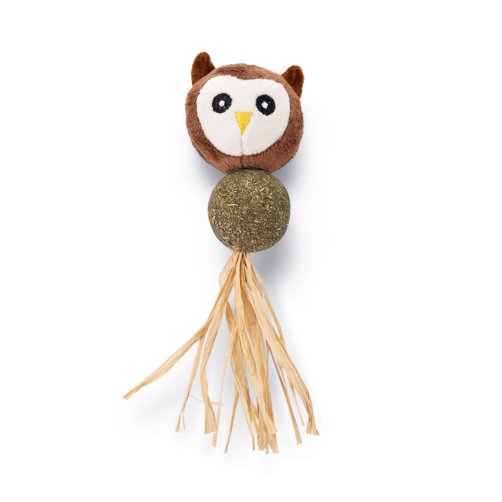 Hračky a doplňky - Hračka sova a koule catnip 16cm