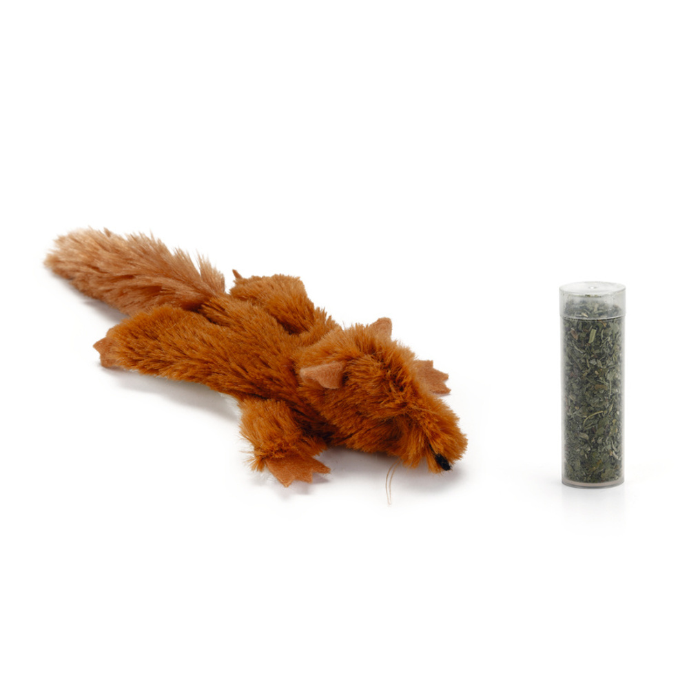 Hračky a doplňky - Hračka veverka plyšová + catnip 14cm