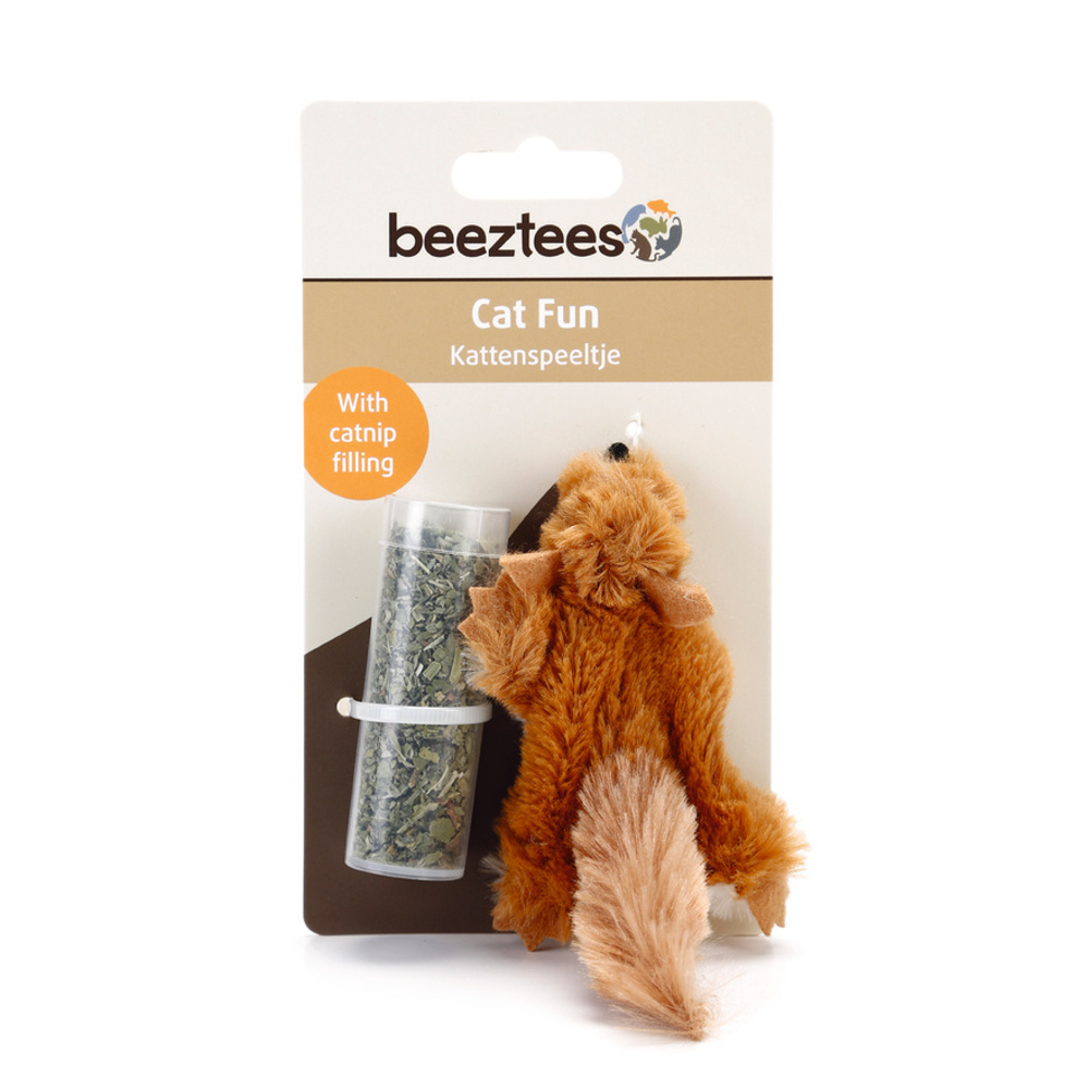 Hračka veverka plyšová + catnip 14cm-0