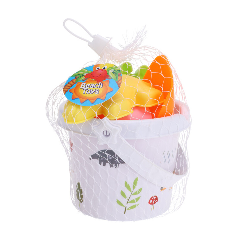 Dětské zboží - Hračky na písek plastový kbelík, nářadí, bábovky 5ks