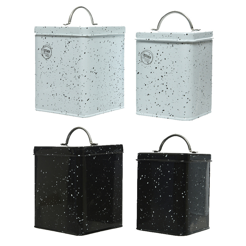 Kuchyňské dózy - Hranatá plechová dóza KITCHEN GOODS mix 13cm