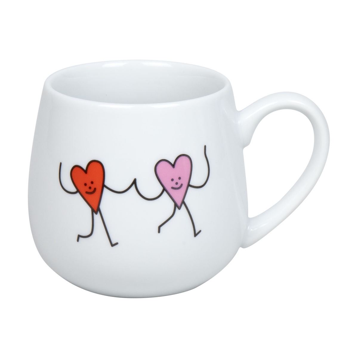 Hrnky a sklenice - Hrnek buclák porcelánový FIRST LOVE 420ml